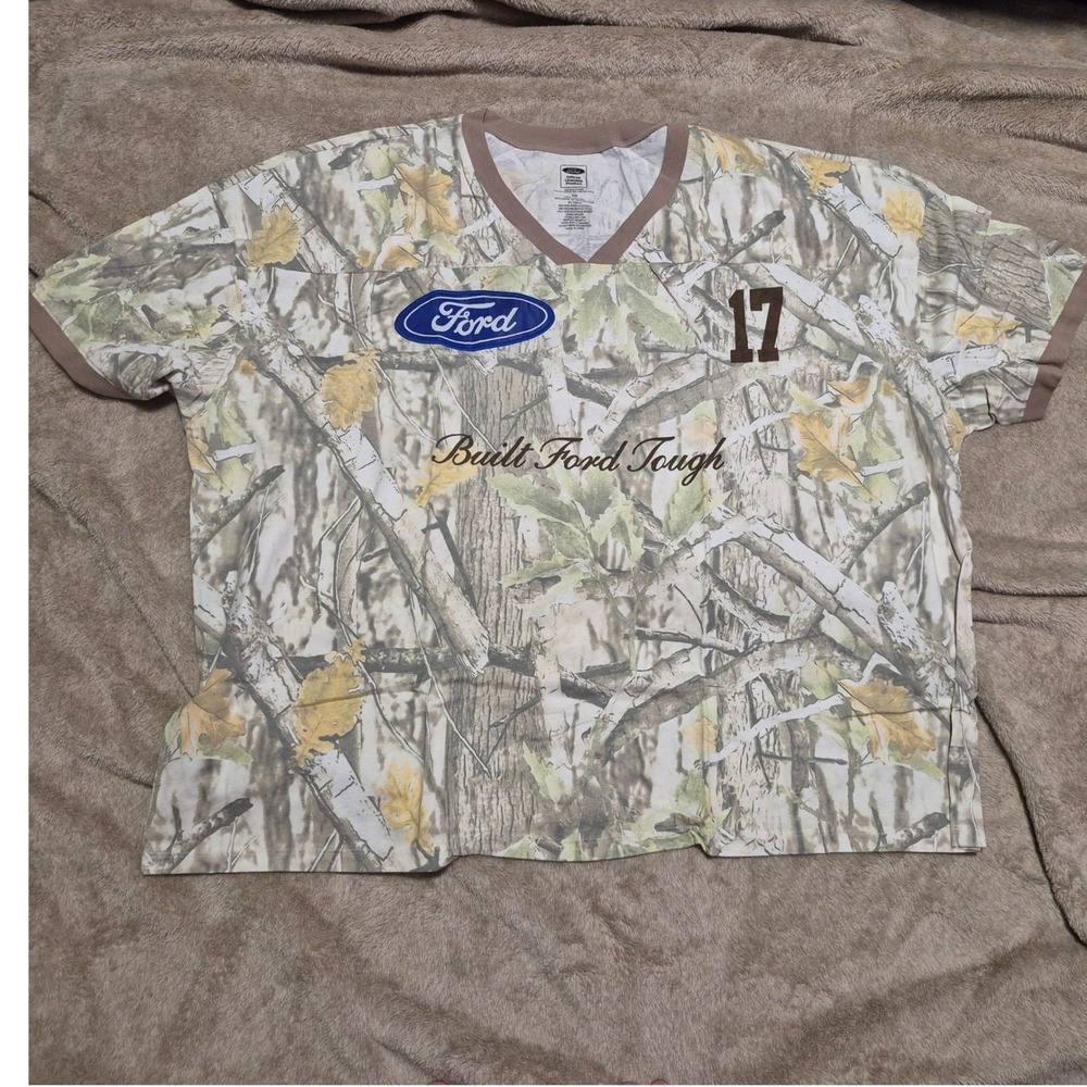 Grayson Threads Ford Built Ford Tough Camo Jersey T-Shirt Women 3X New FX4 17